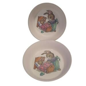 Oneida Deluxe Melamine Peter Rabbit Vintage Children’s 6" (2) Bowls #3243